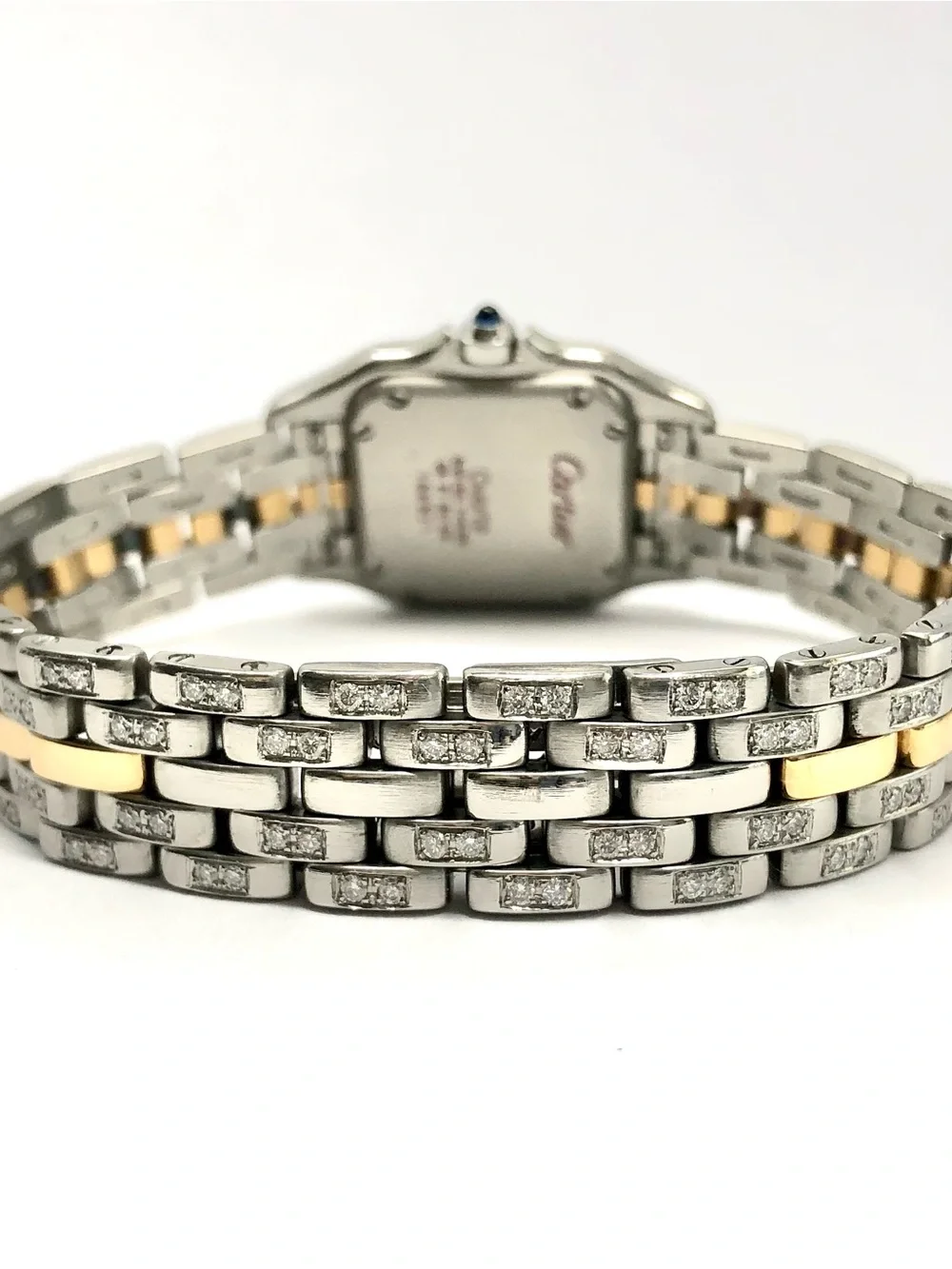 CARTIER PANTHERE Quartz 23mm 1 Row Gold 2.10TCW Diamond Watch Cream Dial